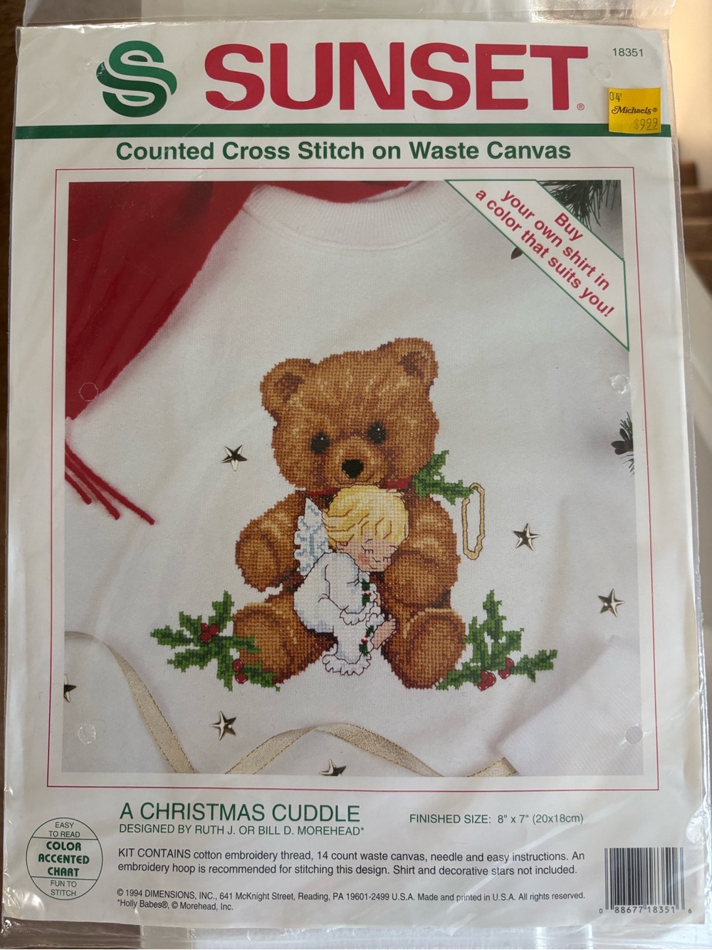 Cross-Stitch Kit: Teddy Bear Christmas  Pattern